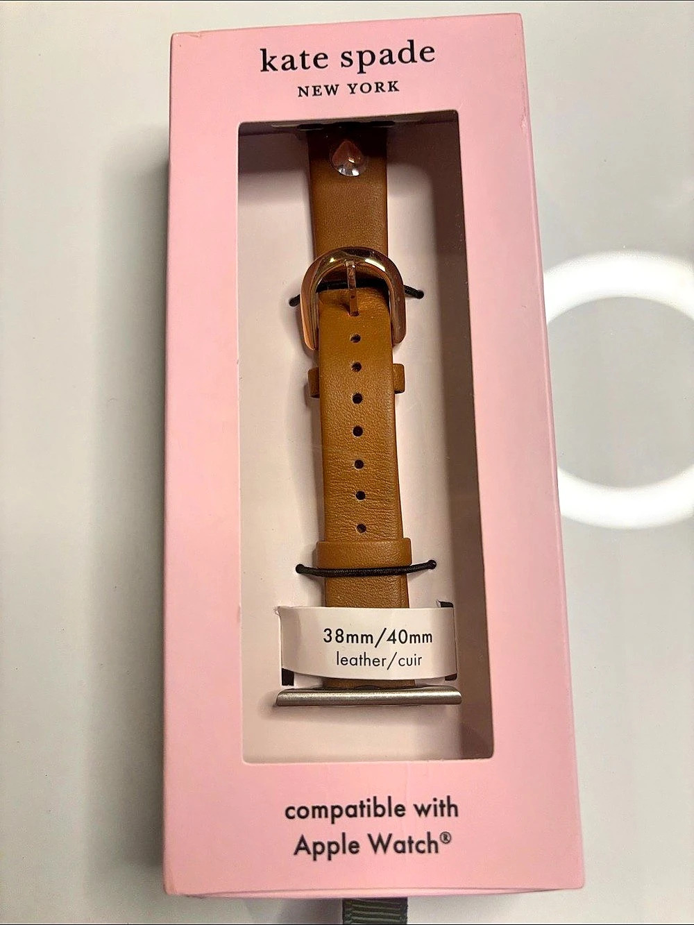 kate spade Leather Apple Watch Band in Brown NWT